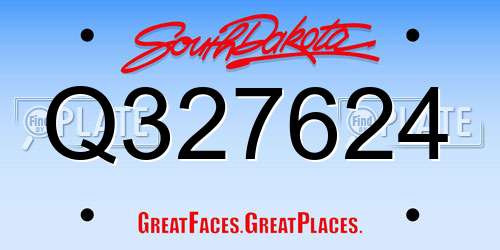 Q327624 South Dakota License Plate