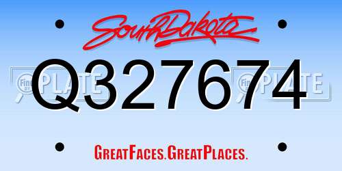 Q327674 South Dakota License Plate