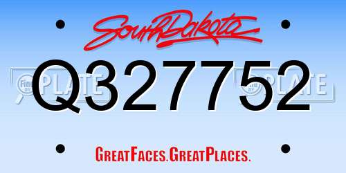 Q327752 South Dakota License Plate
