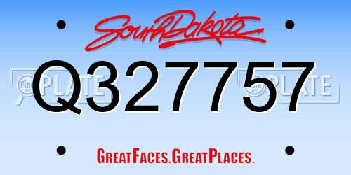Q327757 South Dakota License Plate