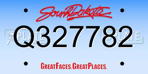 Q327782 South Dakota License Plate