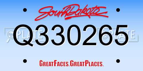 Q330265 South Dakota License Plate