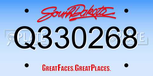 Q330268 South Dakota License Plate