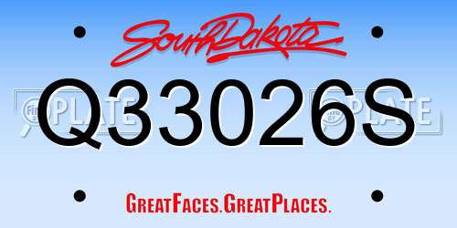 Q33026S South Dakota License Plate