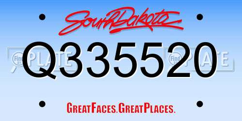 Q335520 South Dakota License Plate