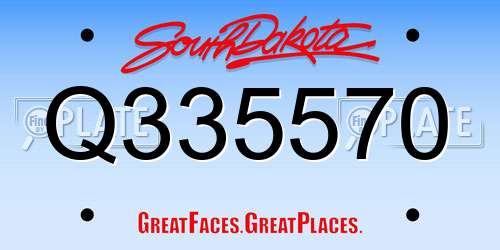 Q335570 South Dakota License Plate