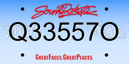 Q33557O South Dakota License Plate