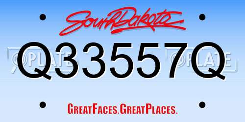 Q33557Q South Dakota License Plate