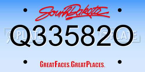 Q33582O South Dakota License Plate