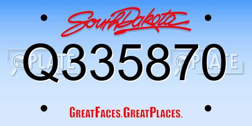 Q335870 South Dakota License Plate