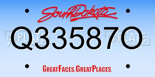 Q33587O South Dakota License Plate