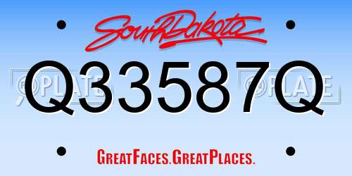 Q33587Q South Dakota License Plate