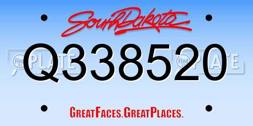 Q338520 South Dakota License Plate