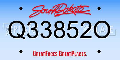 Q33852O South Dakota License Plate
