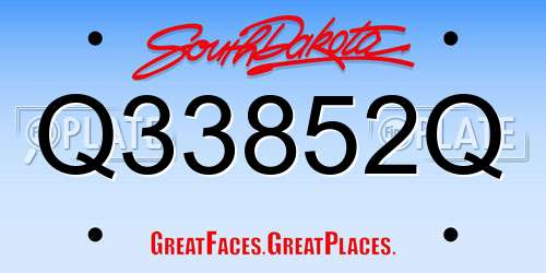 Q33852Q South Dakota License Plate