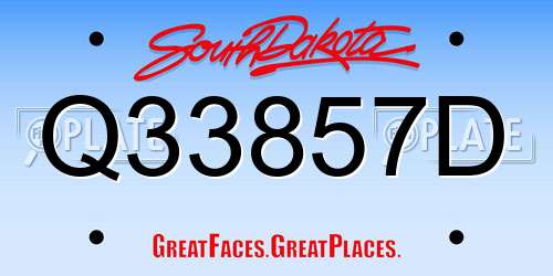 Q33857D South Dakota License Plate