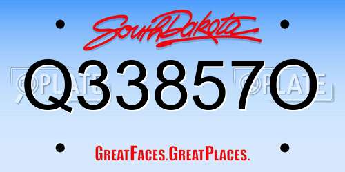 Q33857O South Dakota License Plate