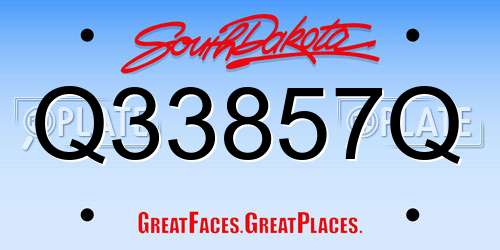 Q33857Q South Dakota License Plate