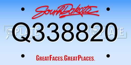 Q338820 South Dakota License Plate