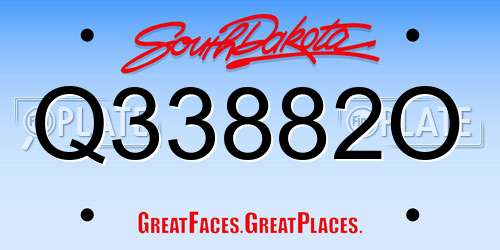 Q33882O South Dakota License Plate
