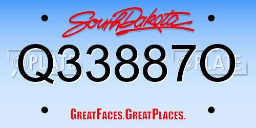 Q33887O South Dakota License Plate