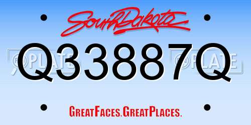 Q33887Q South Dakota License Plate