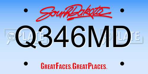 Q346MD South Dakota License Plate