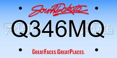 Q346MQ South Dakota License Plate