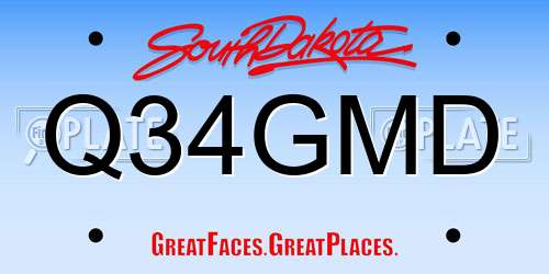 Q34GMD South Dakota License Plate