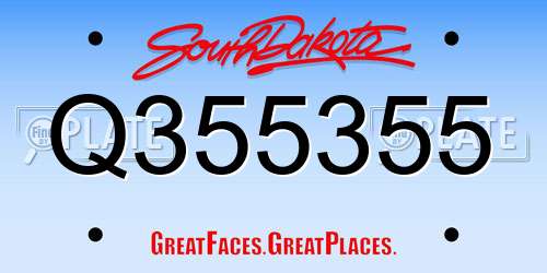 Q355355 South Dakota License Plate