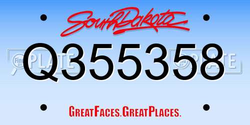 Q355358 South Dakota License Plate