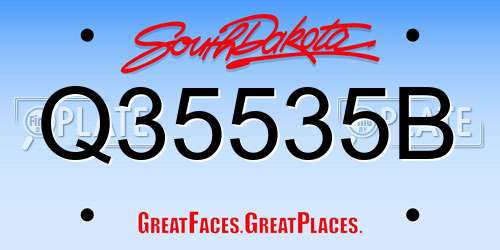 Q35535B South Dakota License Plate