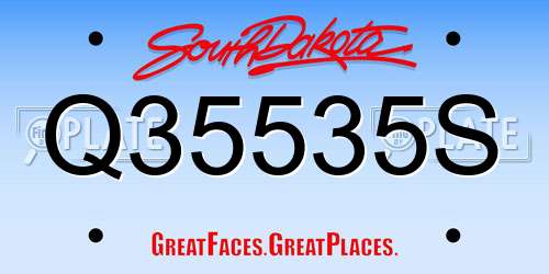 Q35535S South Dakota License Plate