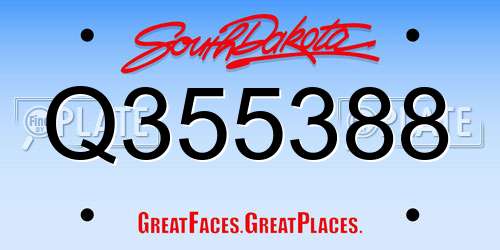 Q355388 South Dakota License Plate