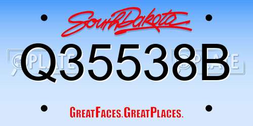Q35538B South Dakota License Plate