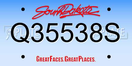 Q35538S South Dakota License Plate