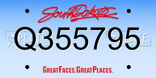 Q355795 South Dakota License Plate