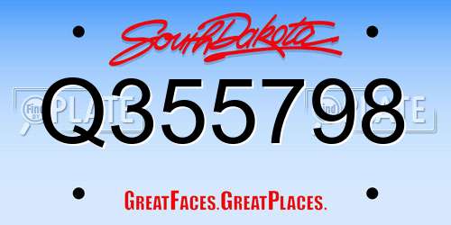 Q355798 South Dakota License Plate