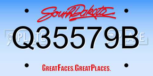 Q35579B South Dakota License Plate