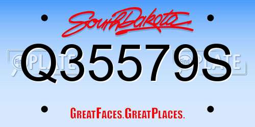 Q35579S South Dakota License Plate