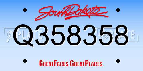 Q358358 South Dakota License Plate