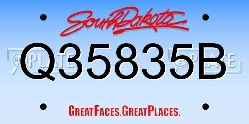 Q35835B South Dakota License Plate