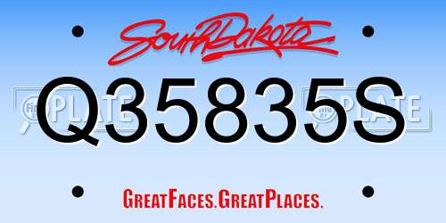 Q35835S South Dakota License Plate