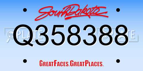 Q358388 South Dakota License Plate