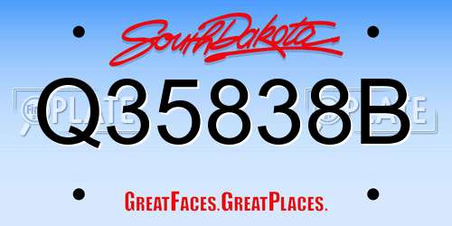 Q35838B South Dakota License Plate