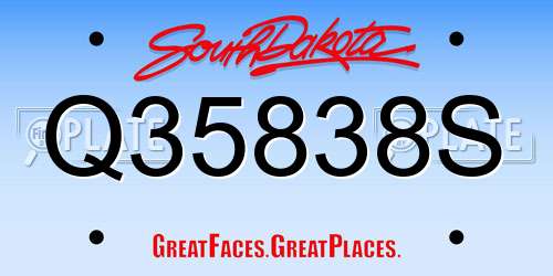 Q35838S South Dakota License Plate