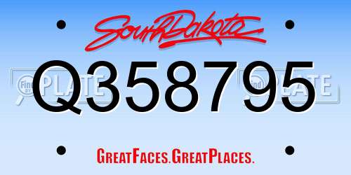 Q358795 South Dakota License Plate