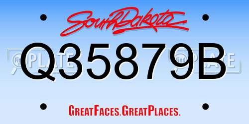 Q35879B South Dakota License Plate