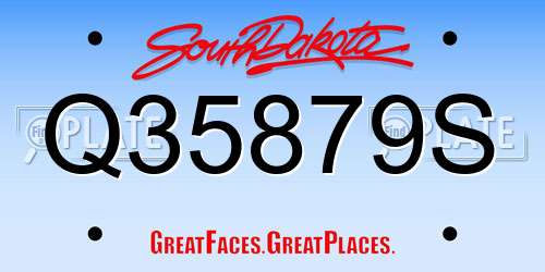 Q35879S South Dakota License Plate