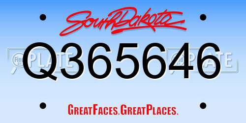 Q365646 South Dakota License Plate